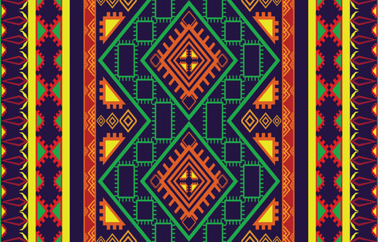 Geometric oriental tribal ethnic pattern traditional background Design for carpet,wallpaper,clothing,wrapping,batik,fabric,Vector illustration embroidery style. vector