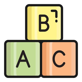 alphabetic vector icon, school and education icon