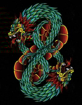 quetzalcoatl aztec god art vector