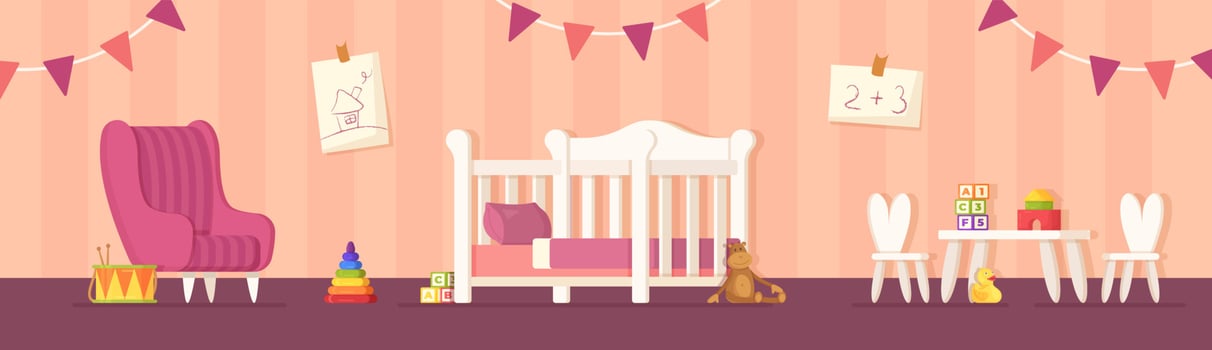Vector illustration of children's room. Children's room concept.