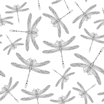 black dragonfly pattern vector pattern