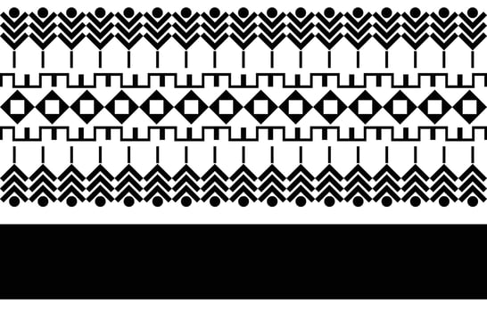 Tribal Black and white Abstract ethnic geometric pattern design for background or wallpaper.vector illustration To print fabric patterns, rugs, shirts, costumes, turban, hats, curtains. vector
