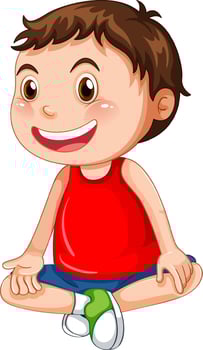 Cute boy cartoon character on white background vector