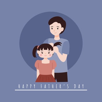 father and daughter vector illustration for father day greeting
