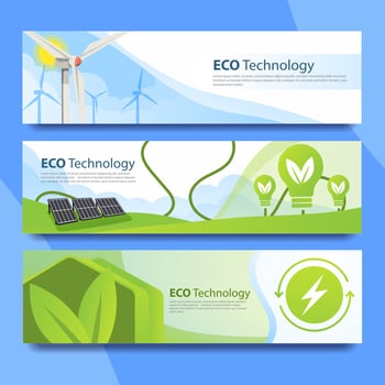 Minimalist Green Blue Eco Technology Banner vector