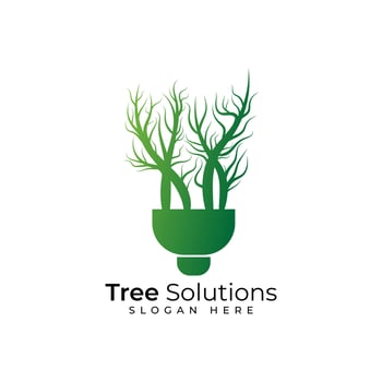 Tree logo with smart concept vector
