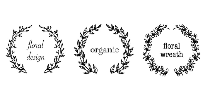 Collection of geometric vector floral frames. Borders decorated with hand drawn delicate flowers, branches, leaves, blossom. Vector illustration