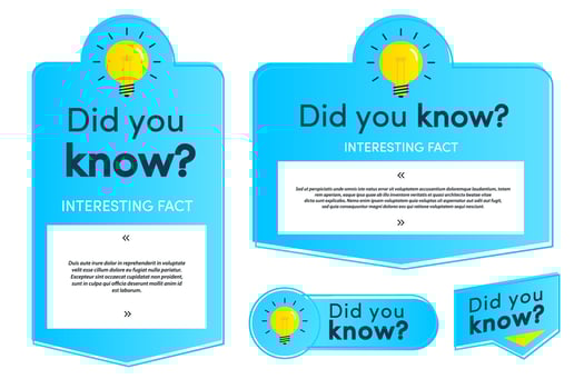 Did you know label and card set vector