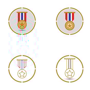 Medal icon vector background template illustration