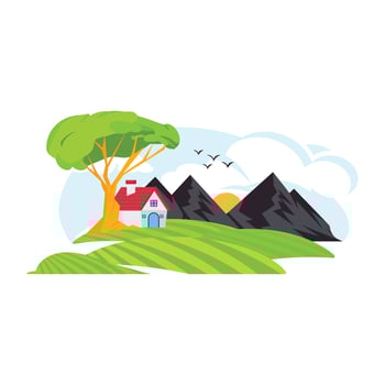 An eye-soothing vector design of camping landscape