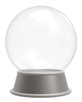 Empty Crystal Ball  snow globe isolated on white background. 3D illustration. png