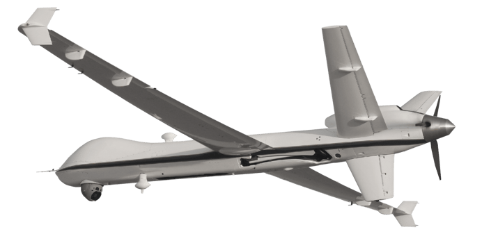 Unmanned Drone isolated on white background with clipping path. Elements of this image furnished by NASA. png