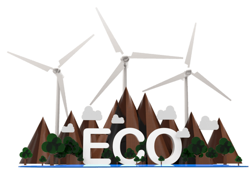 ECO Nature landscape, Renewable energy. 3D Illustration png