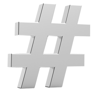Silver hashtag icon. 3D Illustration. png