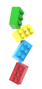 Toy colorful blocks isolated on white background. png