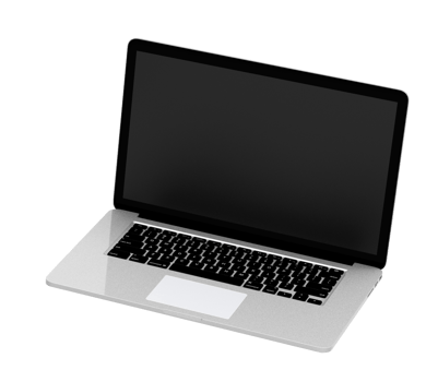 Modern laptop  isolated on white background with clipping path. 3D Illustration. png