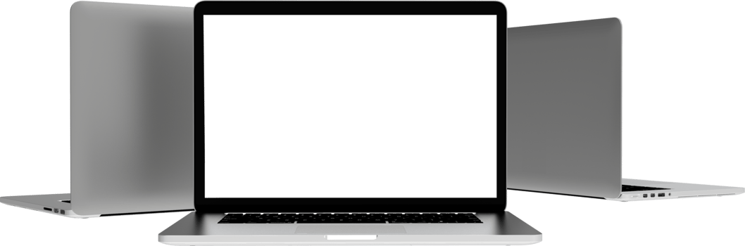 Modern laptop  isolated on transparent background. png