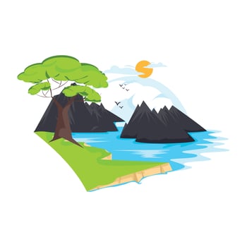 Nature landscape flat vector design, illustration style