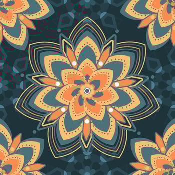 Indian Mandala Seamless Pattern vector