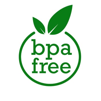 Bpa free label with leaves-no phthalates and no bisphenol A vector