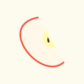slice of apple flat design vector illustration. sliced apple