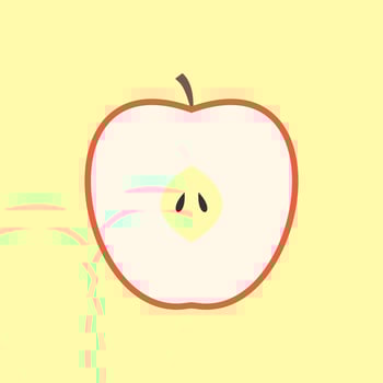 slice of apple flat design vector illustration. sliced apple