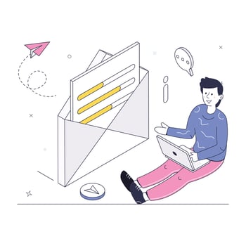 A modern isometric illustration of email services vector