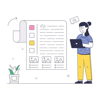 Programming file, an illustration of programmer coding vector
