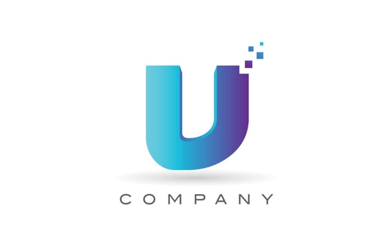 V alphabet letter logo icon design with  blue dot. Creative template for company and business vector