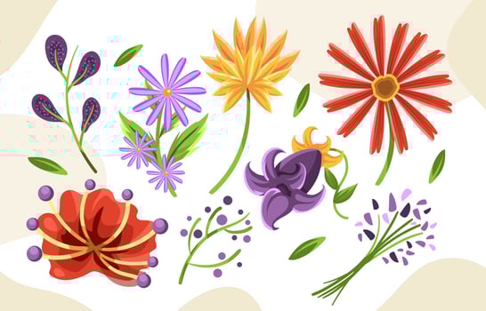 Colorful Summer Flower Element vector
