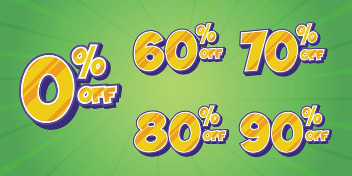 Set of shiny gold discount numbers advertising Premium Vector