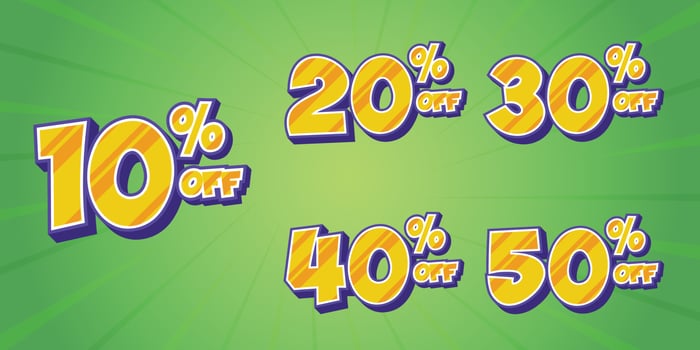 Set of shiny gold discount numbers advertising Premium Vector