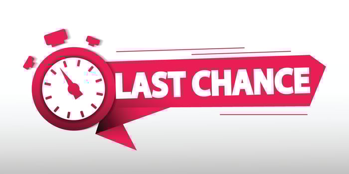 illustration of the last chance advertisement vector sign that symbolizes time