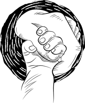 mother child holding together line art vector