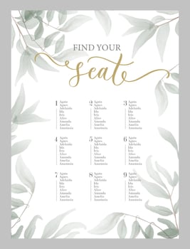 Find your seat - hand drawn modern calligraphy inscription for wedding sign with number. Seating plan for guests with table numbers. vector