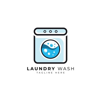 laundry wash logo design for cleaning and laundry services vector