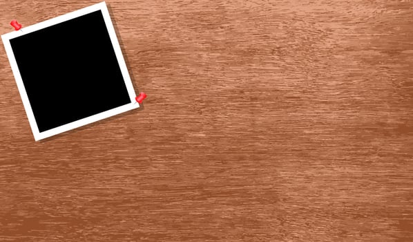 Photo frame for copy space on wood background for copy space , message, information, text , advertisement , announcement and other vector
