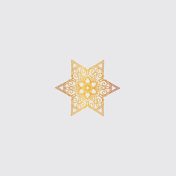 luxury golden mandala design background inlaid in white background vector