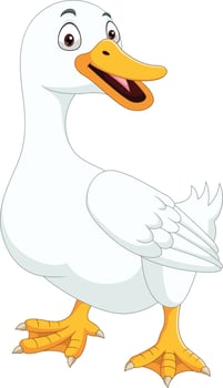Cartoon duck isolated on white background vector
