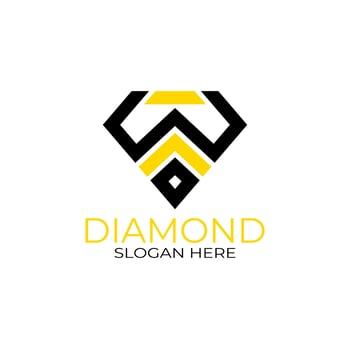 Letter w Diamond Logo Design with Line Art Style.  Design Concept, Logos, Logogram, Logotype Diamond Template vector