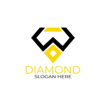 Letter w Diamond Logo Design with Line Art Style.  Design Concept, Logos, Logogram, Logotype Diamond Template vector
