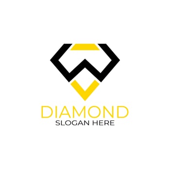 Letter w Diamond Logo Design with Line Art Style. Design Concept, Logos, Logogram, Logotype Diamond Template vector