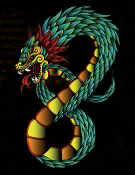 quetzalcoatl mexican aztec god vector