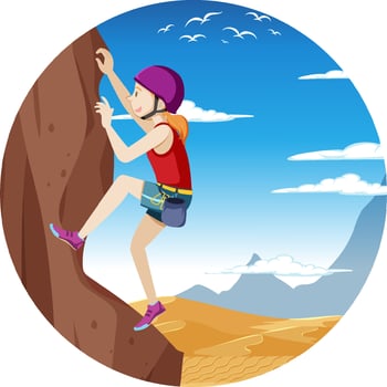 Rock climbing badge isolated vector