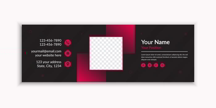 Creative 3d email signature and email footer template layout vector