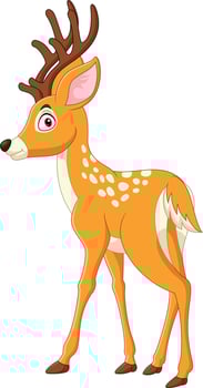 Cartoon funny deer on white background vector