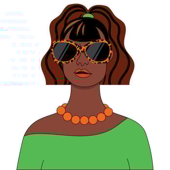 beautiful black girl in sunglasses vector
