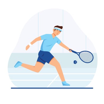 Man Tennis Player Cartoon Concept vector