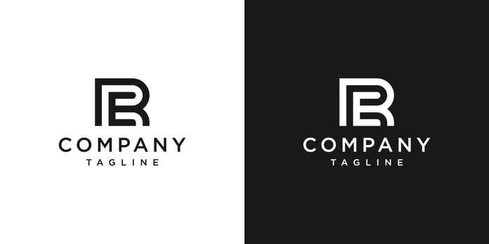 Creative Letter RE Monogram Logo Design Icon Template White and Black Background vector