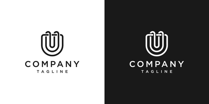 Creative Letter UU Monogram Logo Design Icon Template White and Black Background vector